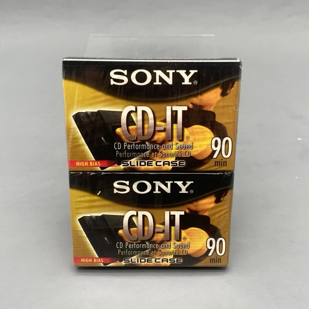 Sony CD-IT High Bias 90 min Slide Case Cassette Double Pack New sealed